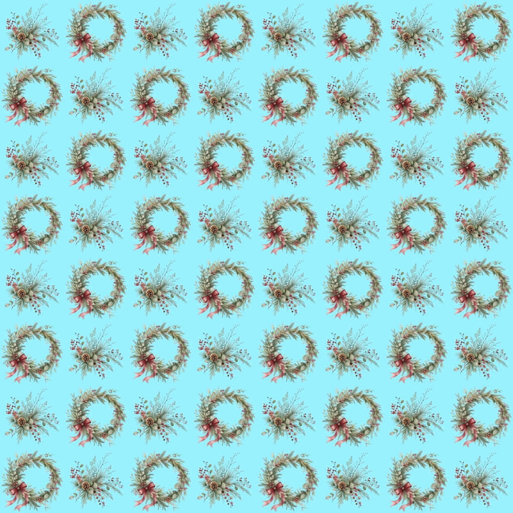 【デジタルペーパー】クリスマス_ドット柄_リーフ 15枚セット|商用利用可・高解像度PNG
