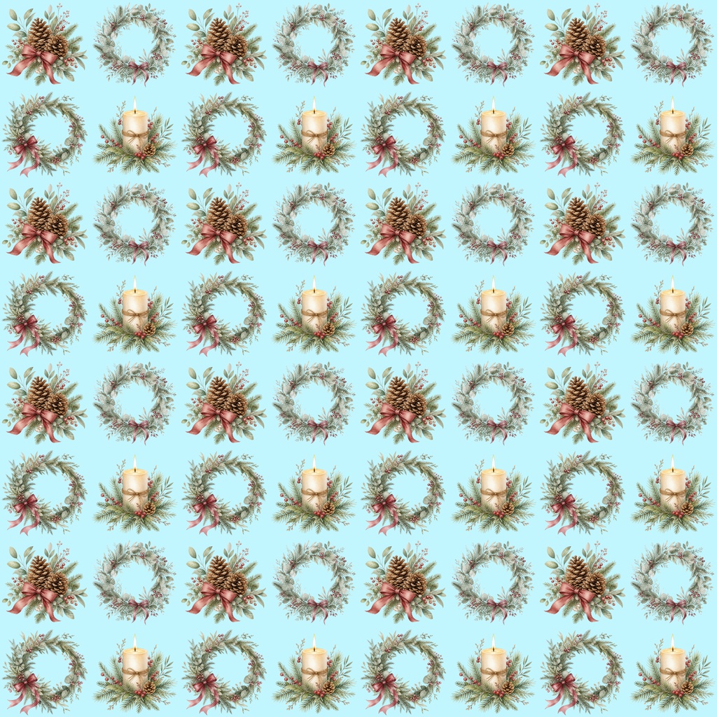 【デジタルペーパー】クリスマス_ドット柄_リーフ 15枚セット|商用利用可・高解像度PNG