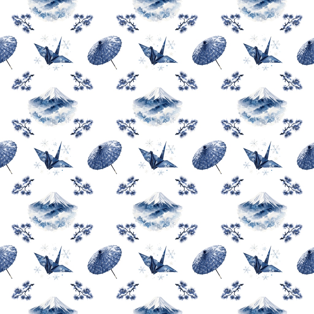 【デジタルペーパー】和柄_雪景色_詰め合せセット 30枚セット|商用利用可・高解像度PNG