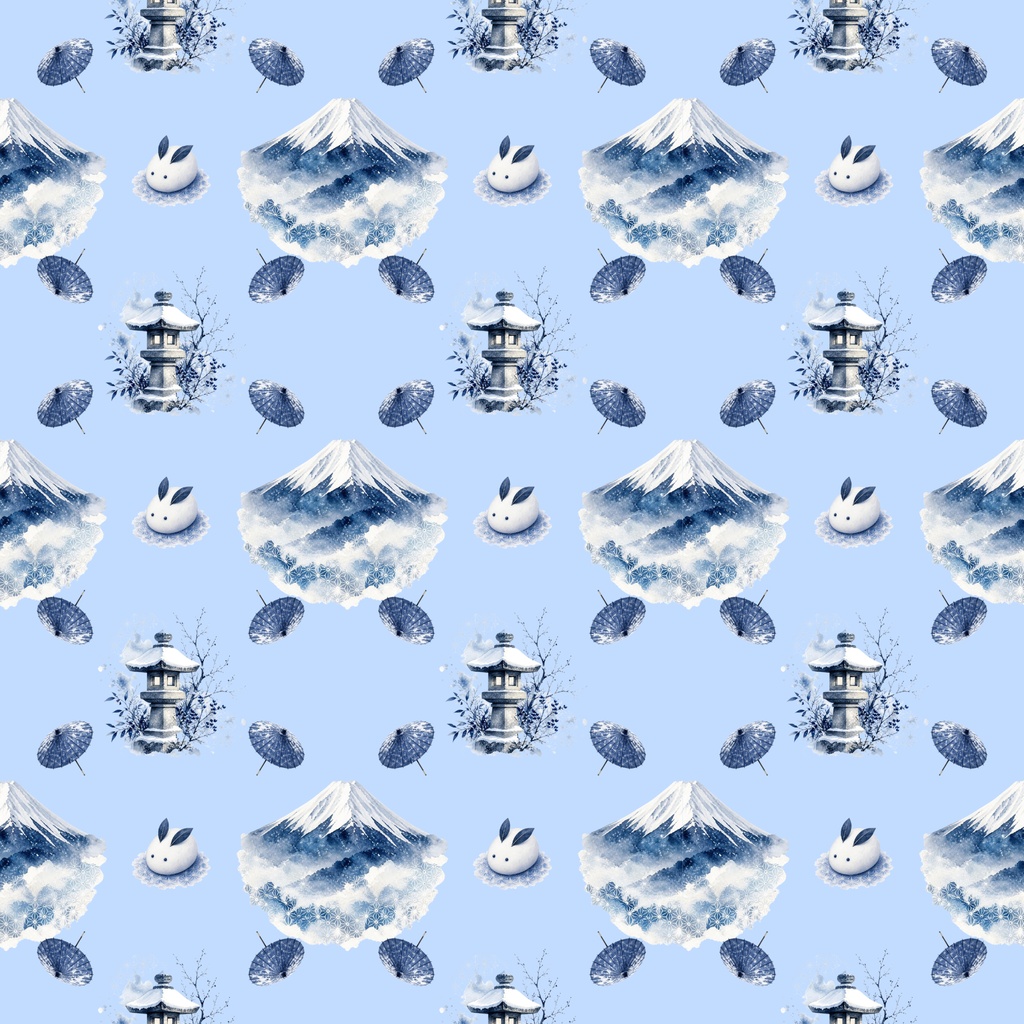 【デジタルペーパー】和柄_雪景色_詰め合せセット 30枚セット|商用利用可・高解像度PNG