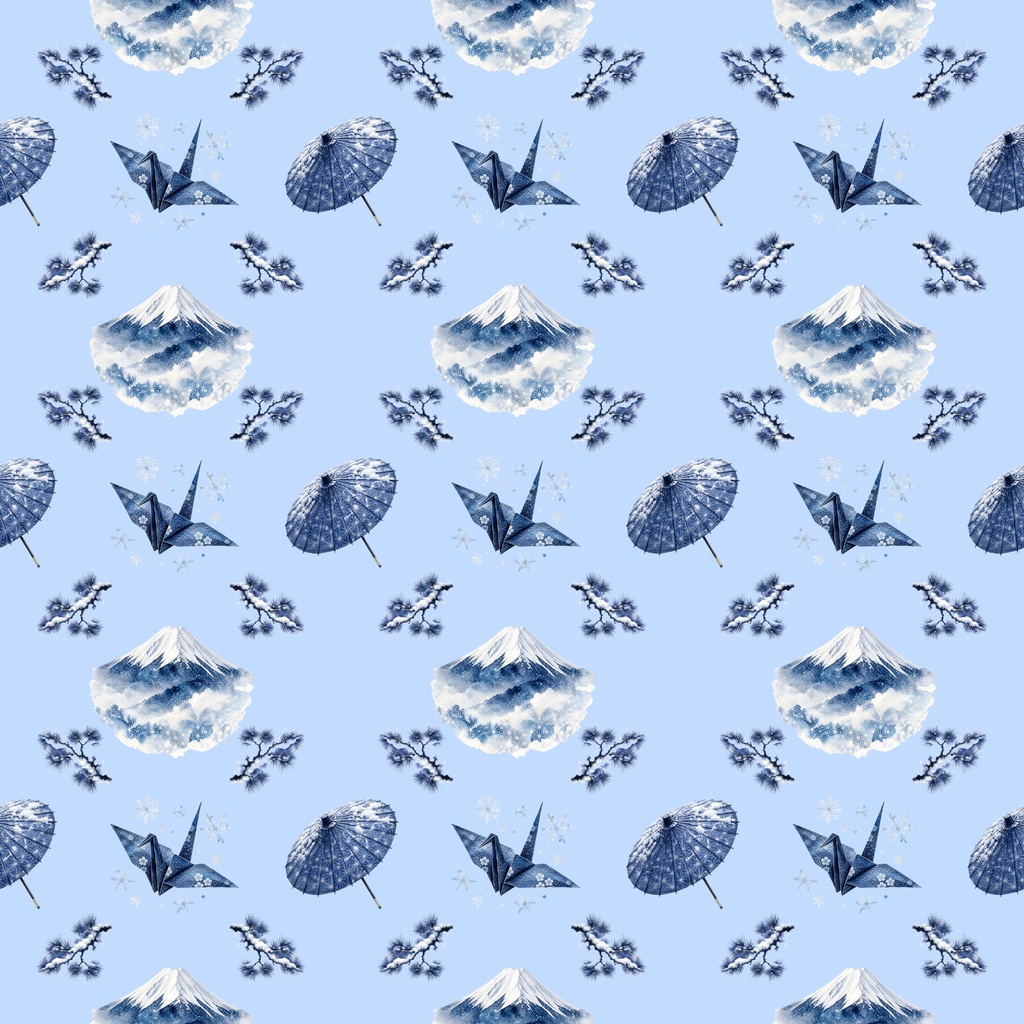 【デジタルペーパー】和柄_雪景色_詰め合せセット 30枚セット|商用利用可・高解像度PNG