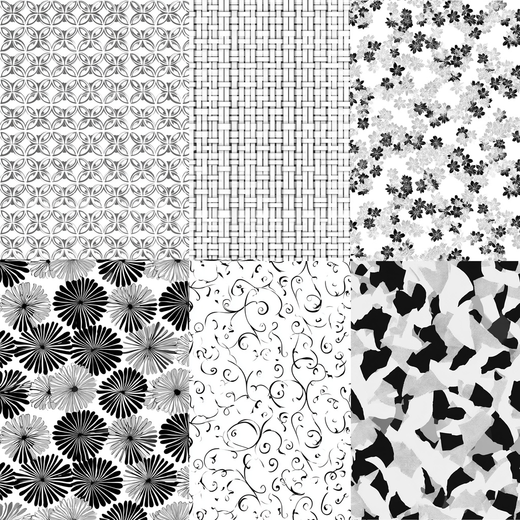 和風モノクロパターン素材集 16枚セット