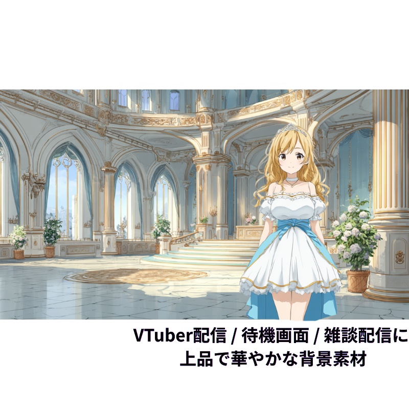 姫系・宮殿風 配信背景7色セット【VTuber / 配信 / 待機画面】