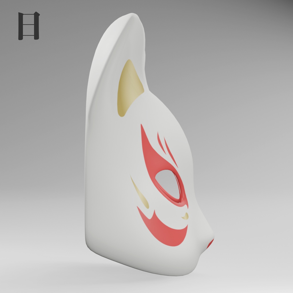 【3Dモデル】猫のお面(.fbx)