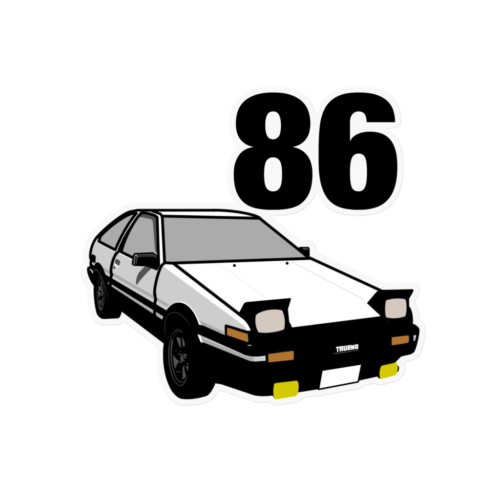 数字と車　-スプリンタートレノ AE86-