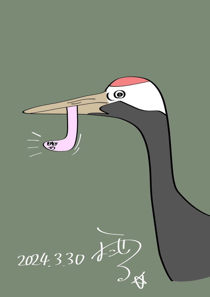 ツルと横ちん缶バッジ