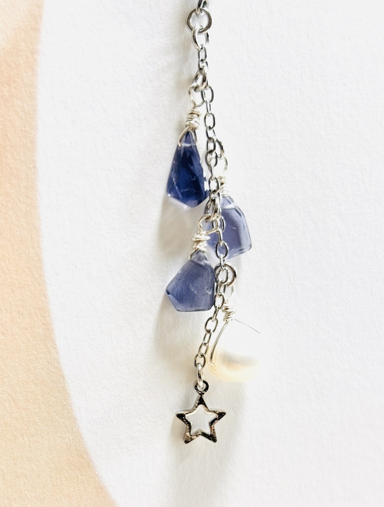 壬猫概念アクセサリー『菫青石の流星(銀)』