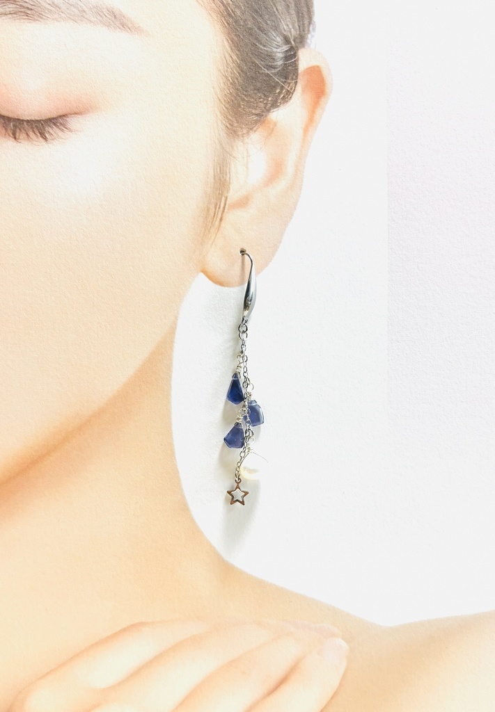 壬猫概念アクセサリー『菫青石の流星(銀)』