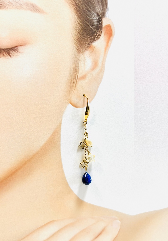 壬猫概念アクセサリー『瑠璃と黄水晶の星空』