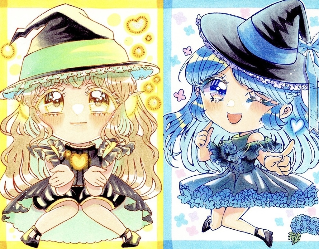 フレームレスミモザ&紫陽花の魔女