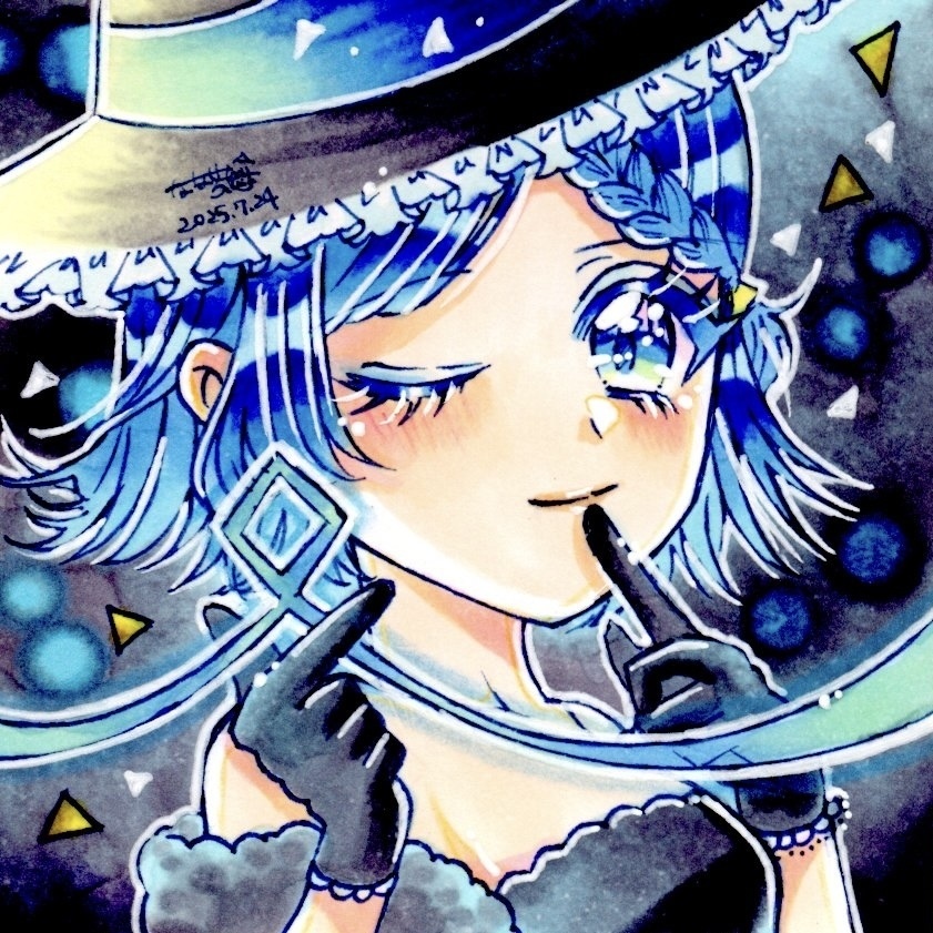 🆕ミニ原画【ラピスラズリの魔女】