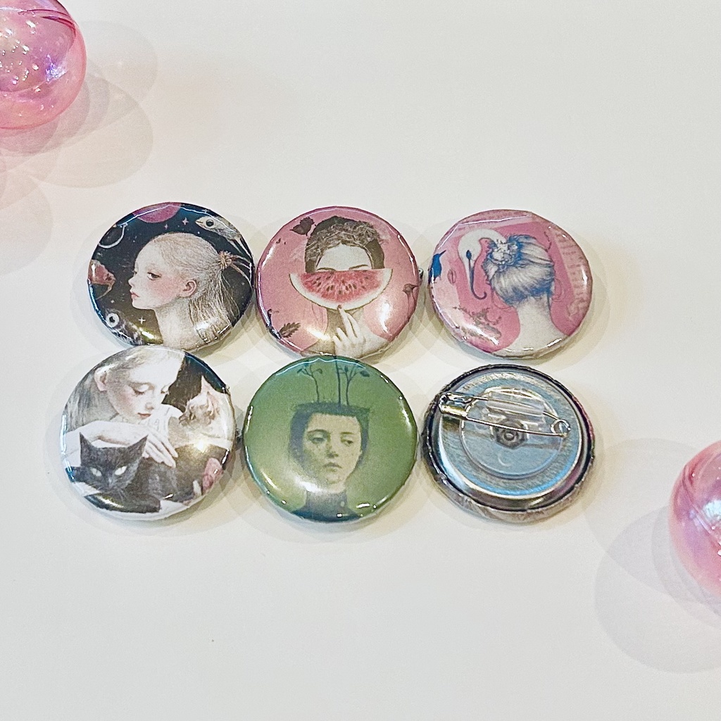 Objets trouvés  缶バッヂ 6個セット
