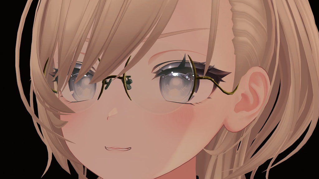 【シンプルメガネ】Side_Flame 【VRChatアバター向け】【MA対応】