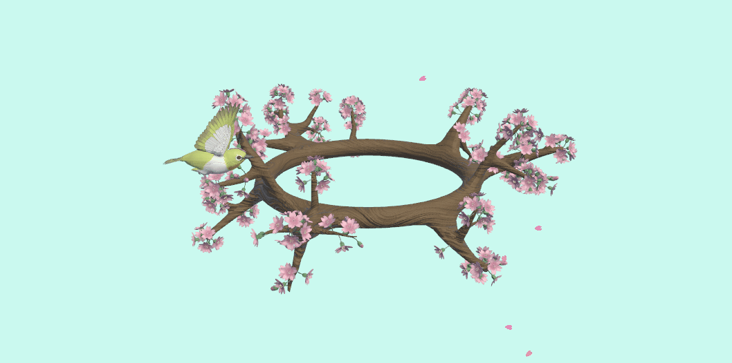 [3Dモデル]桜とメジロのヘイロー
