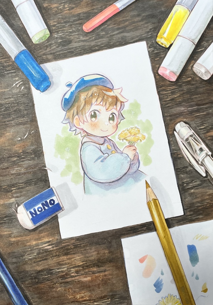 直筆原画　作業机