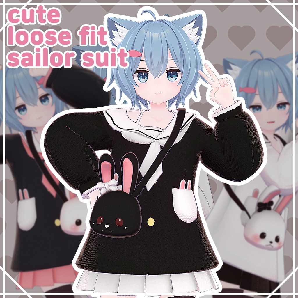 [RUSK] cute loose fit sailor suit