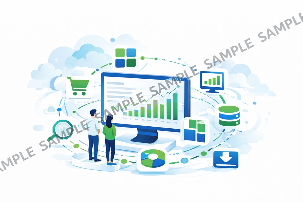 クラウド×データ可視化_Webサービス用イラスト素材