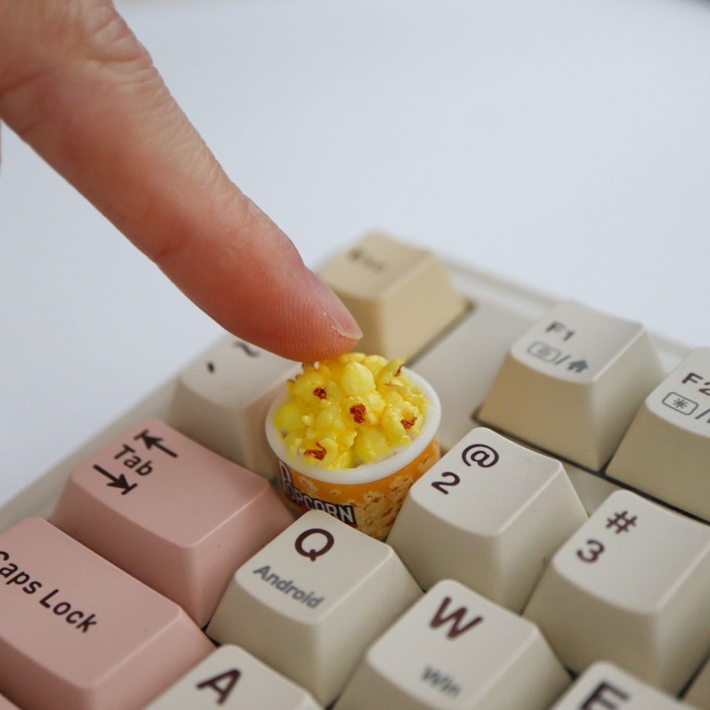 ごつごつ触感がクセになる、映画館気分ポップコーンのキーキャップ