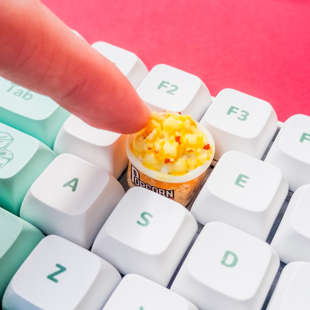 ごつごつ触感がクセになる、映画館気分ポップコーンのキーキャップ