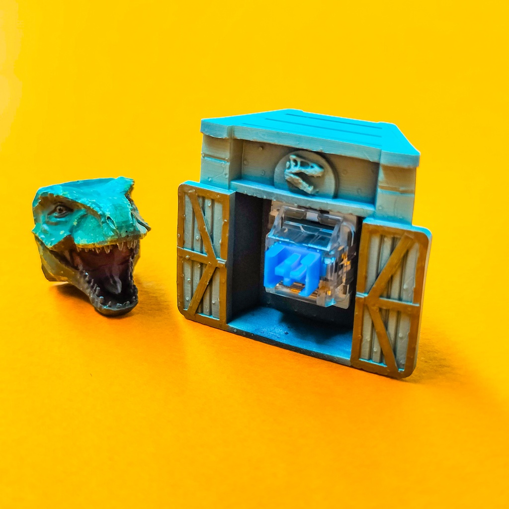 押すたびに噛まれそう…かわいい恐怖のティラノサウルスなキーキャップ