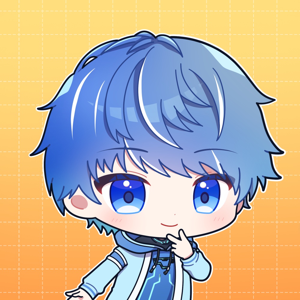 VTuber雨空斗の缶バッジ(オレンジ)