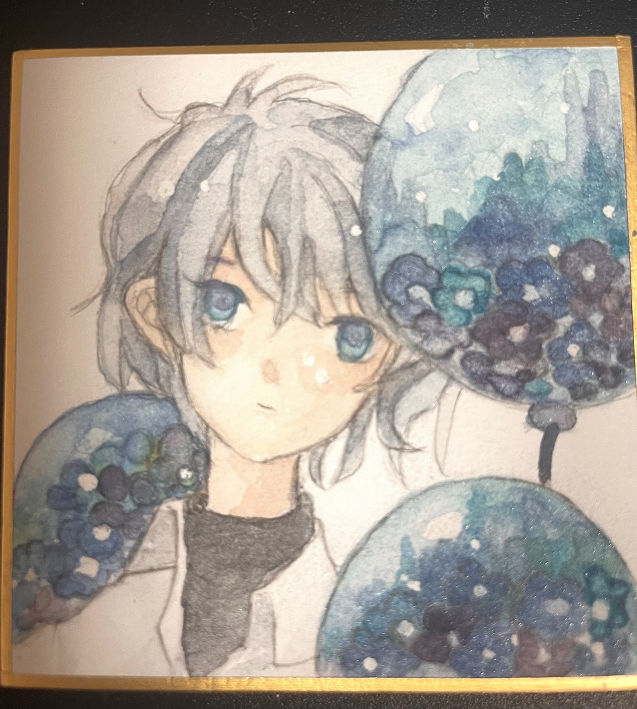 豆色紙原画　風船