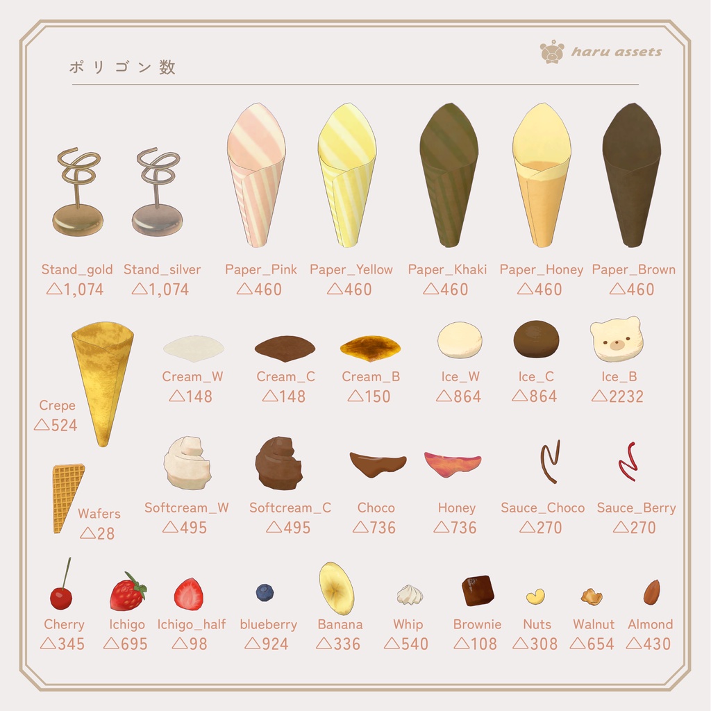 【3Dモデル】クレープセット🍰