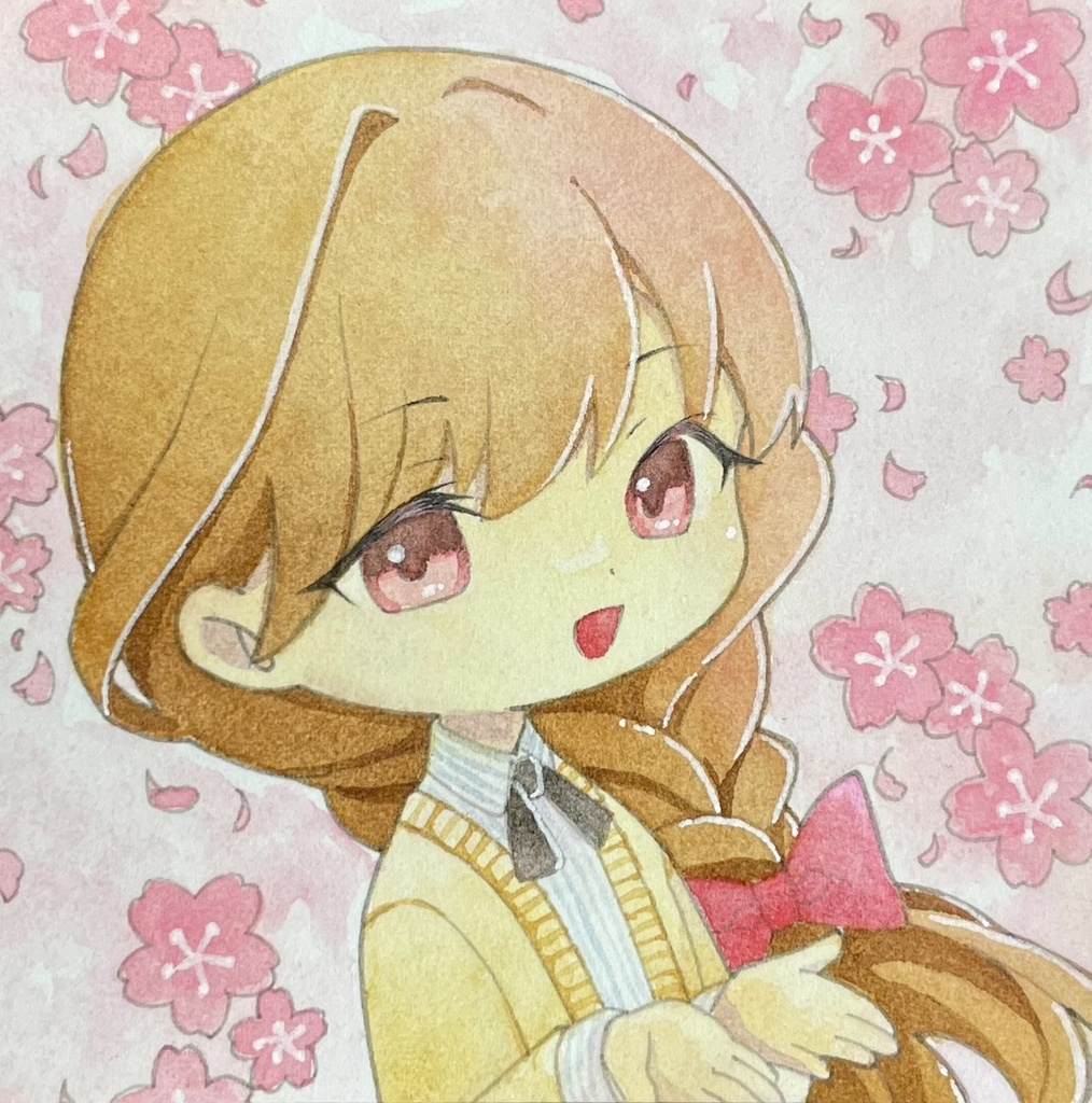 原画イラスト(水彩)【春夏秋冬-桜-】