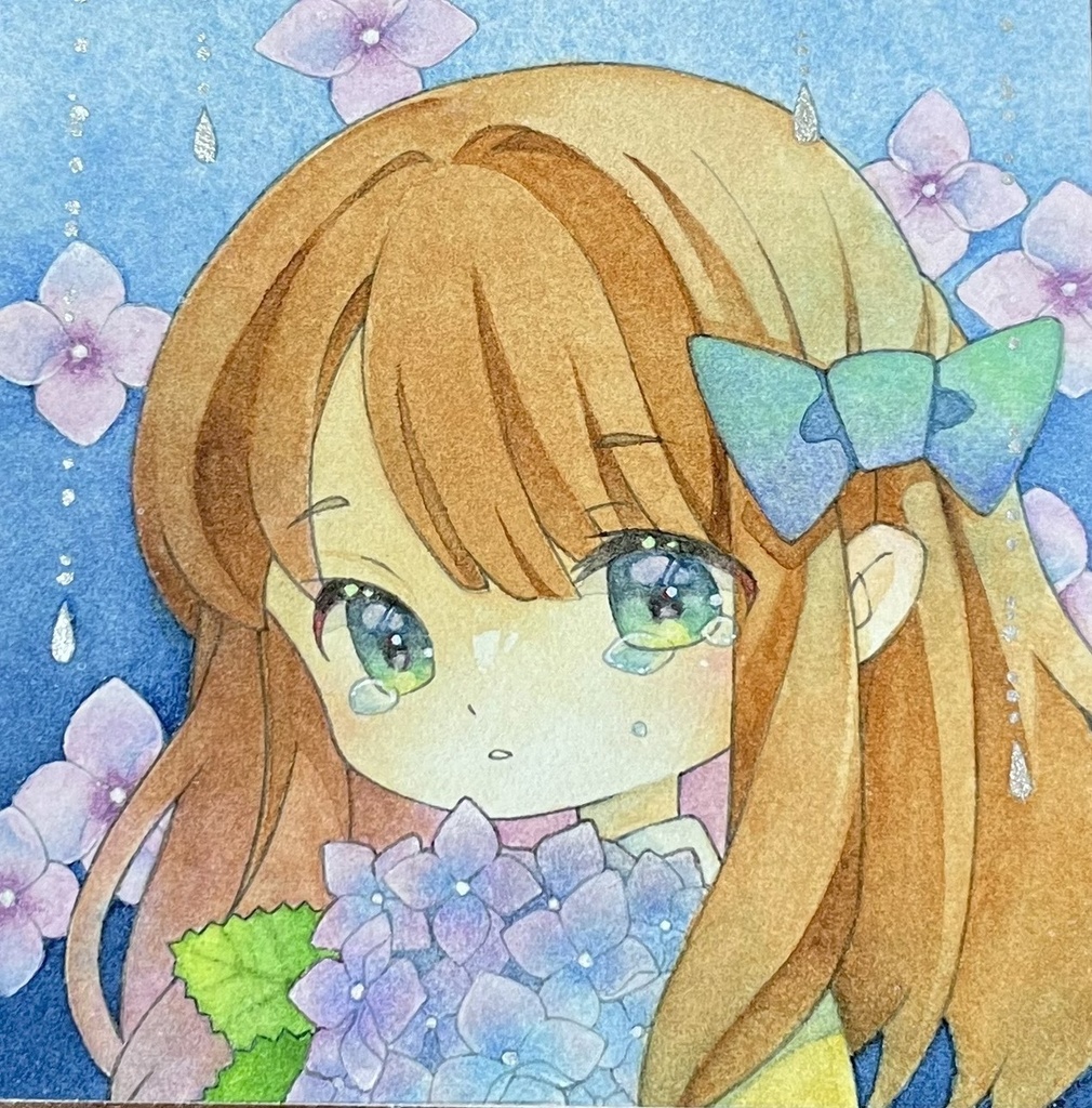 原画イラスト(水彩)【春夏秋冬-紫陽花-】