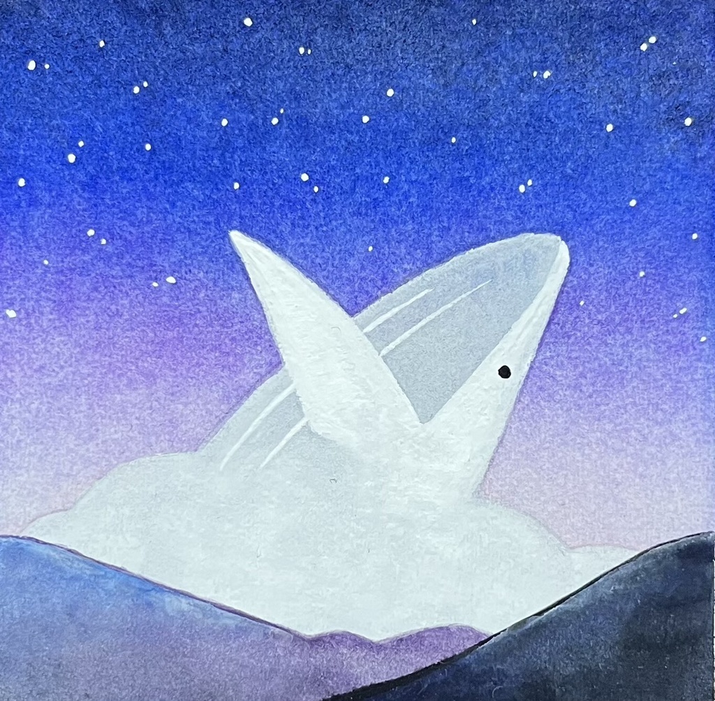 ミニ原画イラスト【空色-暁くじら-】