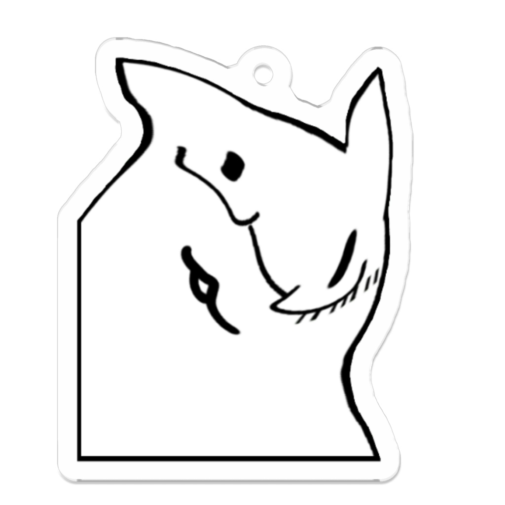 [アクリルキーホルダー] ナゾ猫/ぐにゃあ-50x50(mm)