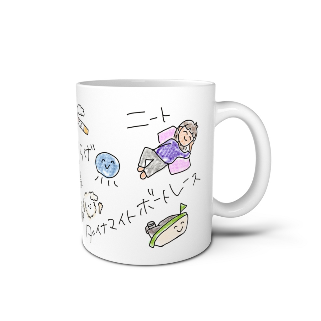 海ノ月の手描きイラストマグカップ