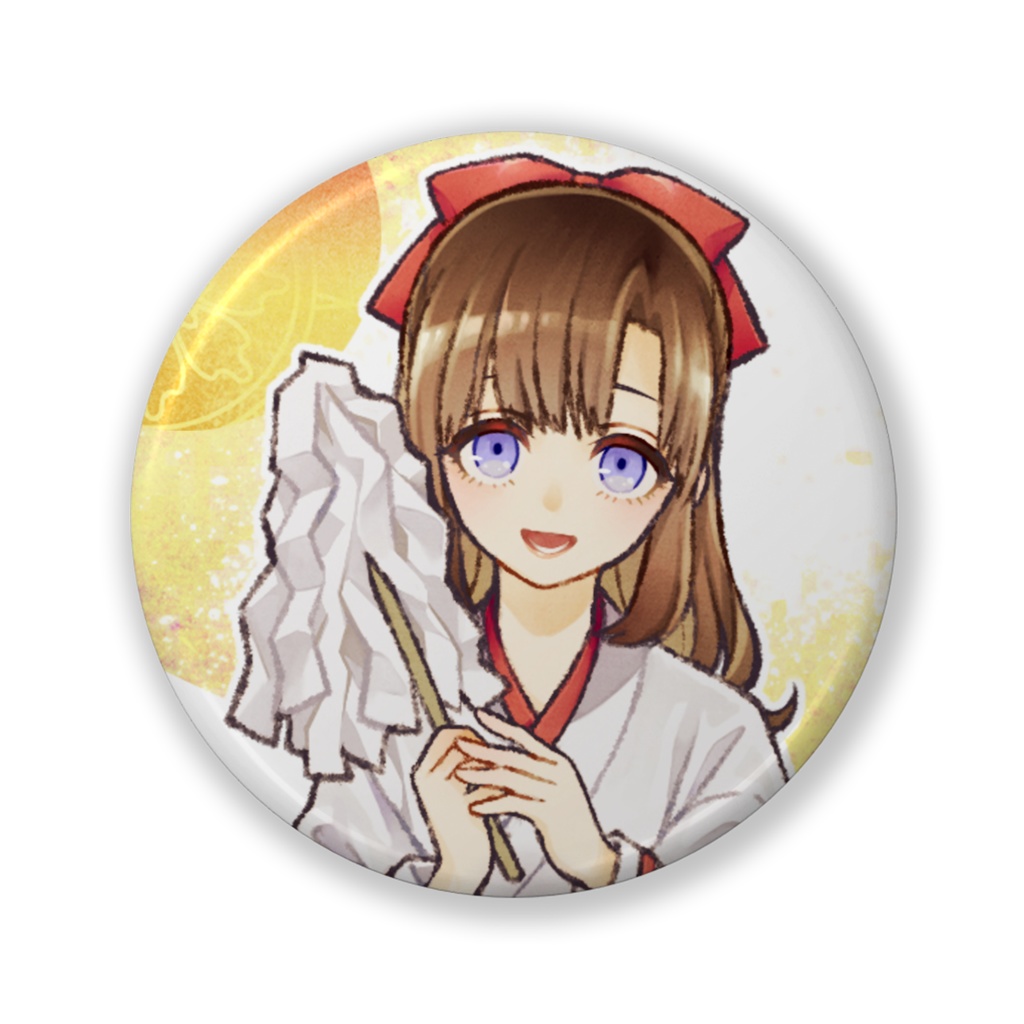 脱出ゲームあるあるおみくじ缶バッジ　巫女