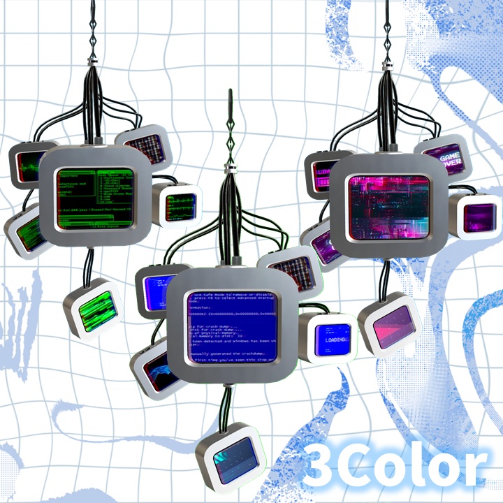 【✨600円→400円✨】Glitch Monitor Earrings【3Color】