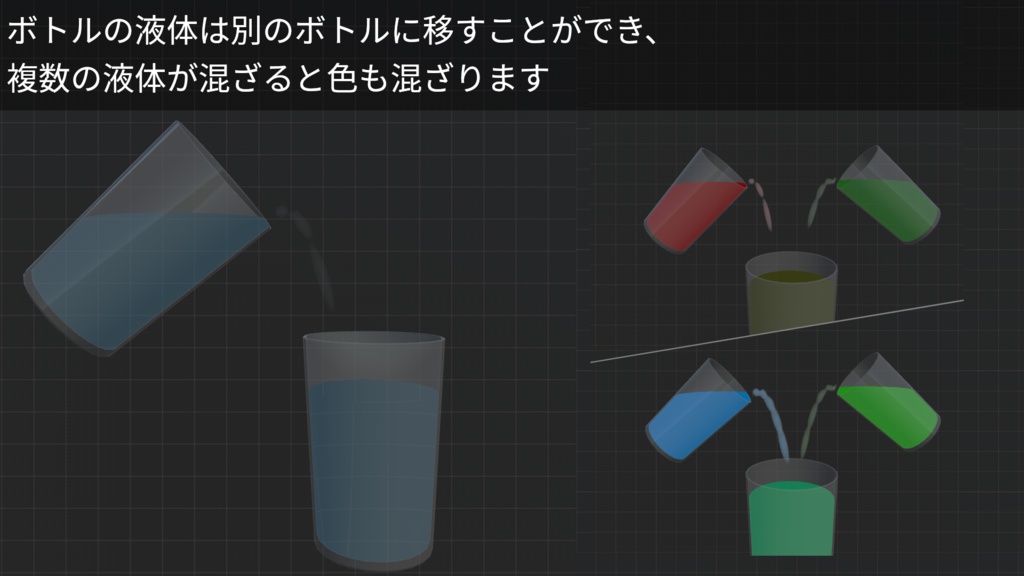 UdonLiquid -リアルなボトルと液体のギミック