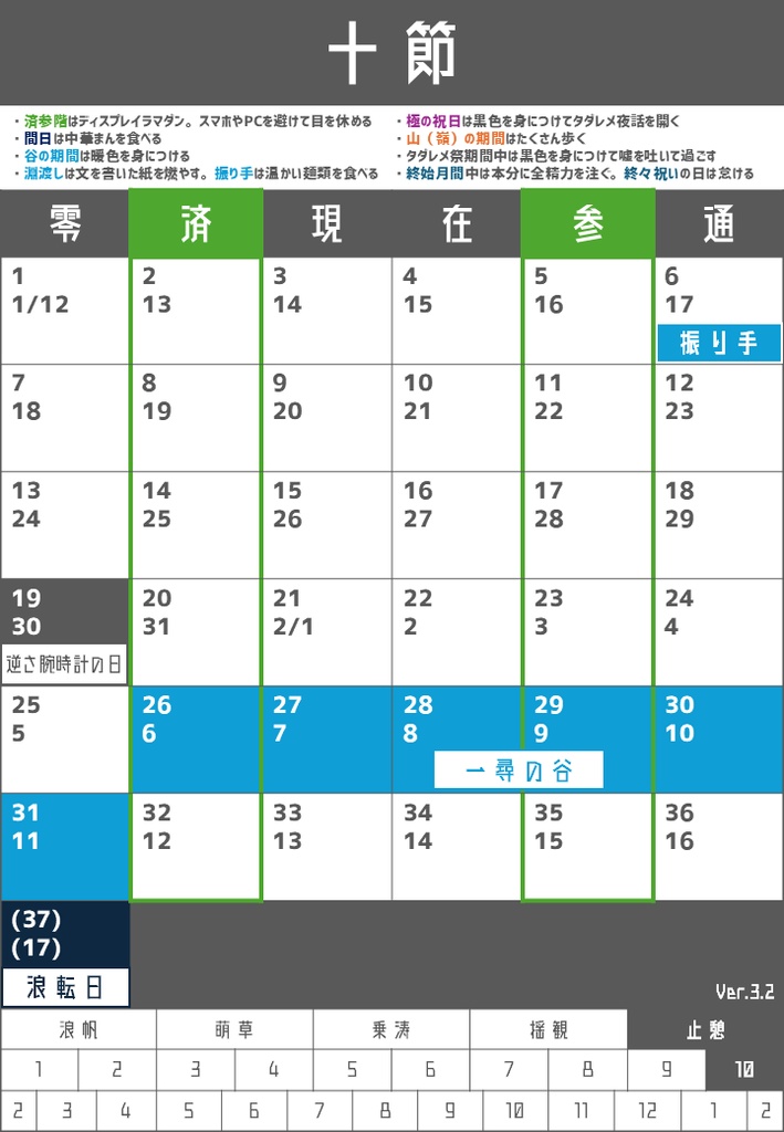 訂三因暦 Ver.3.2 カレンダー&解説テキスト