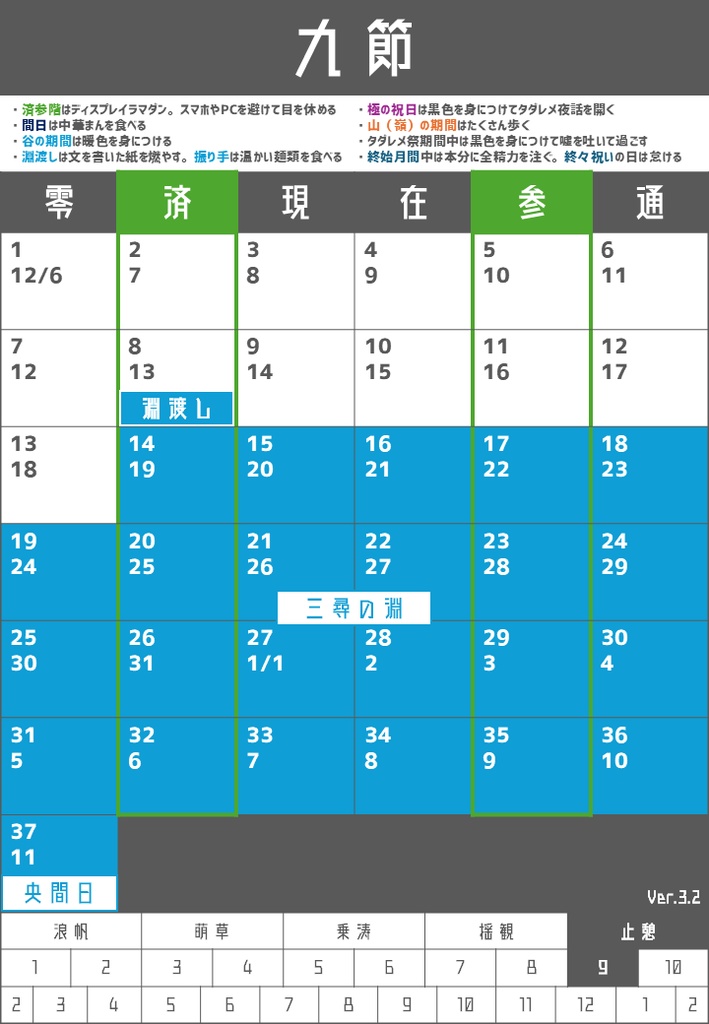 訂三因暦 Ver.3.2 カレンダー&解説テキスト