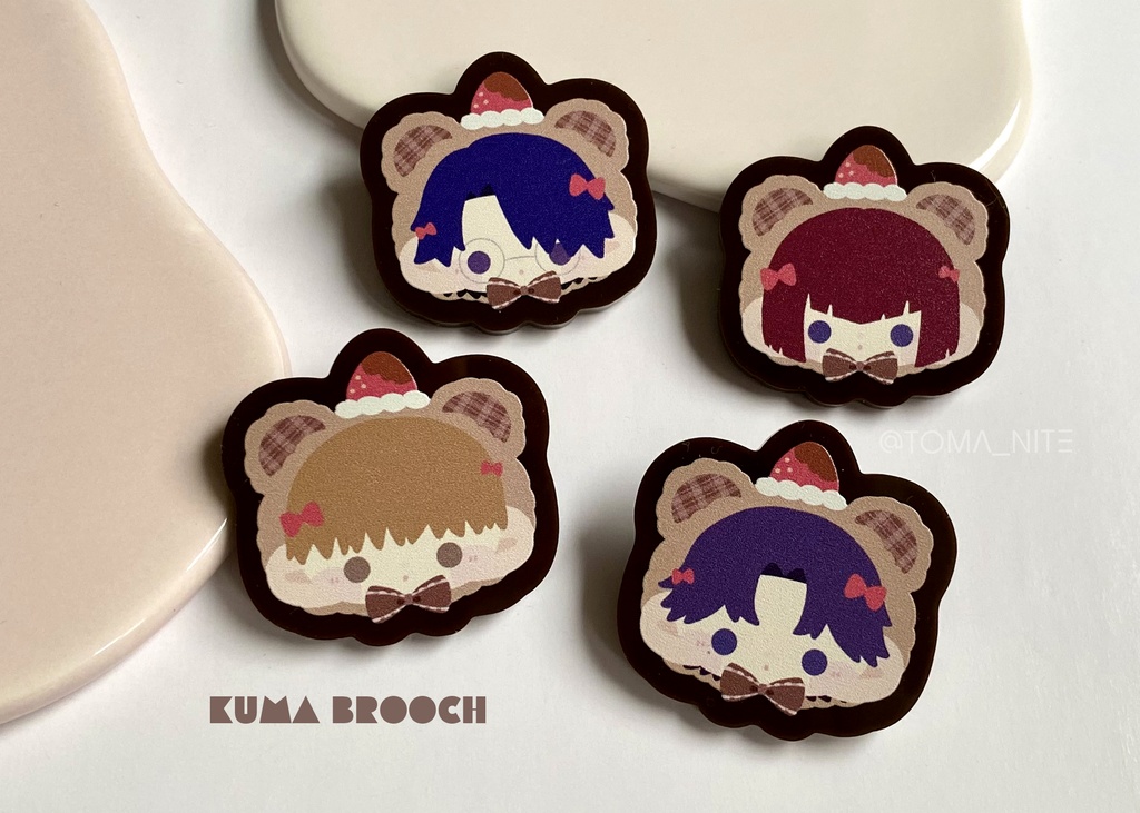 苺チョコアクリルブローチ