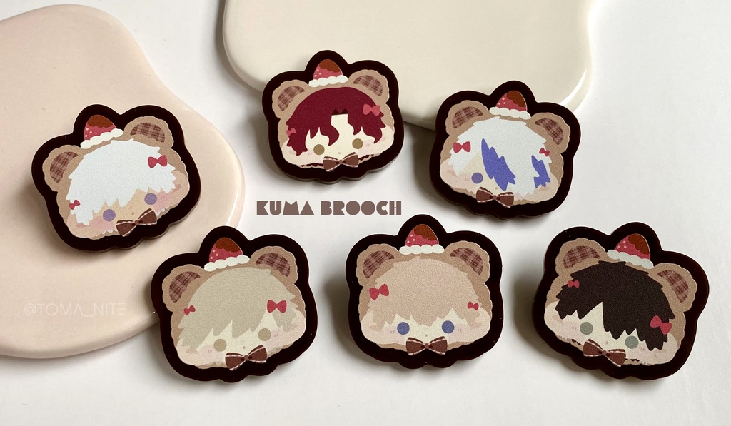 苺チョコアクリルブローチ