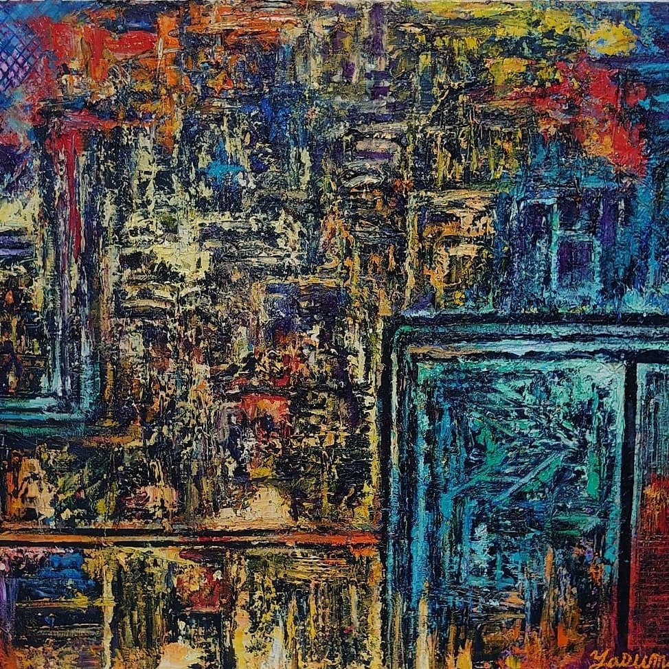 油絵 工場の灯り Ⅰ