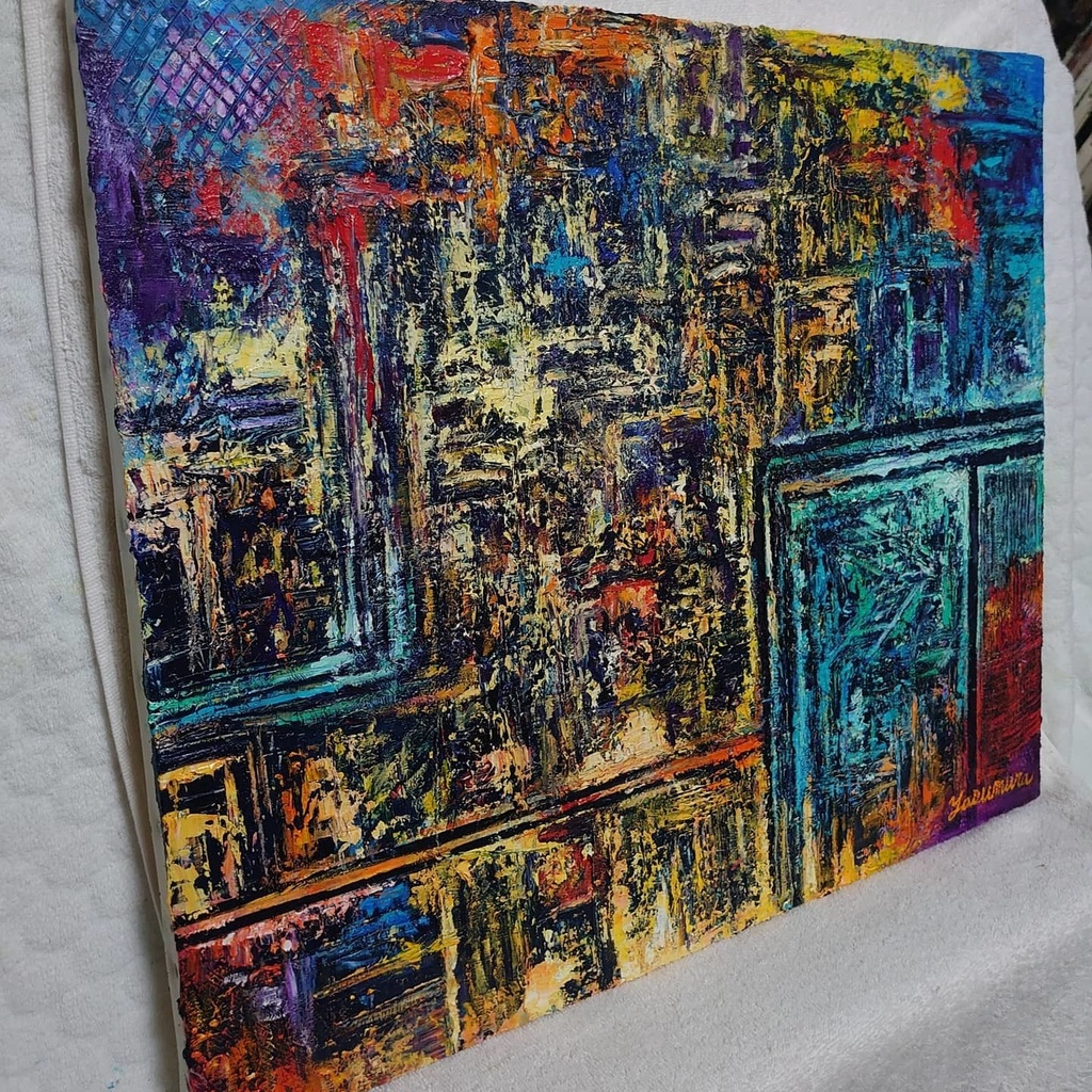 油絵 工場の灯り Ⅰ