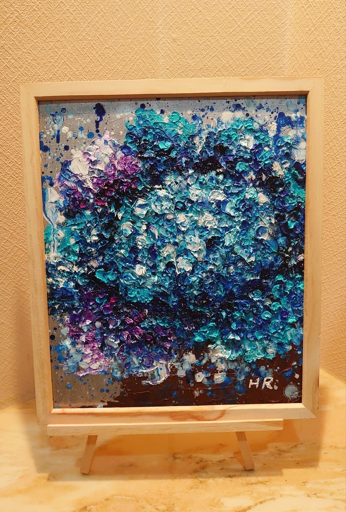 油絵 【青い紫陽花】