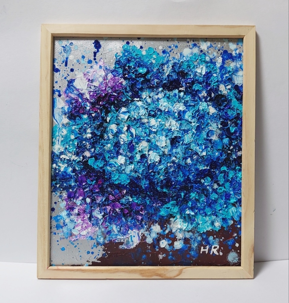 油絵 【青い紫陽花】
