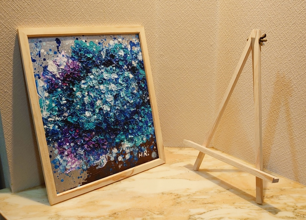 油絵 【青い紫陽花】