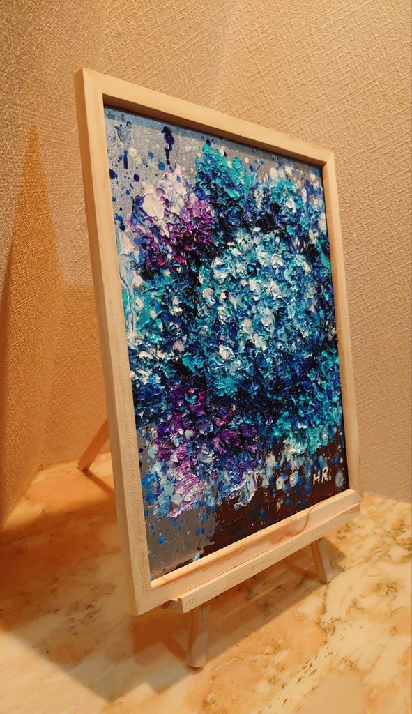 油絵 【青い紫陽花】
