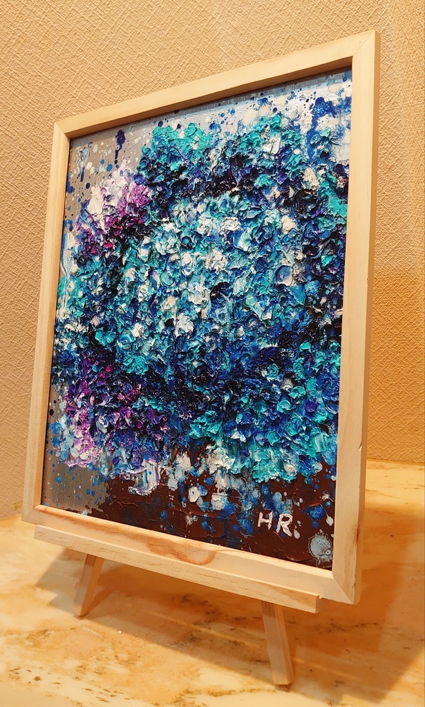 油絵 【青い紫陽花】