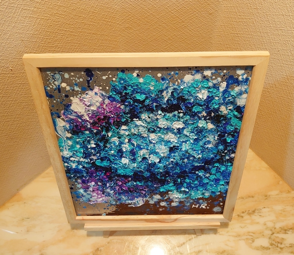 油絵 【青い紫陽花】