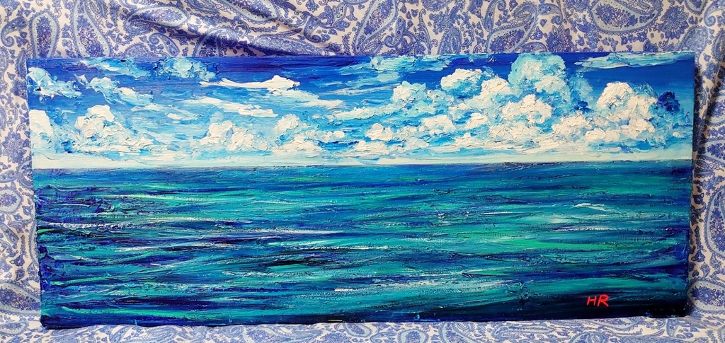 油絵 大海