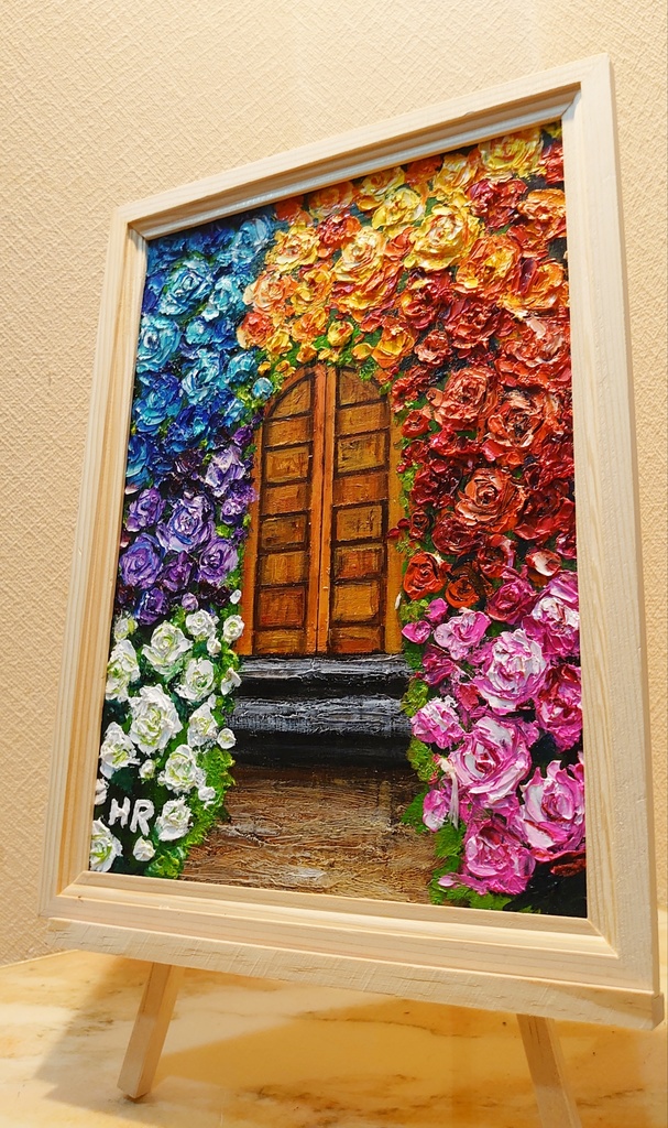 油絵 薔薇の扉