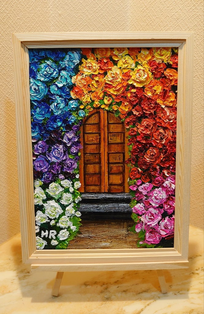 油絵 薔薇の扉